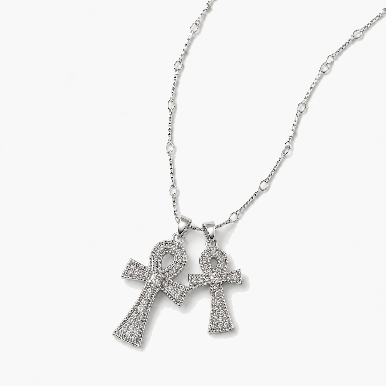 Signal Double Cross Necklace