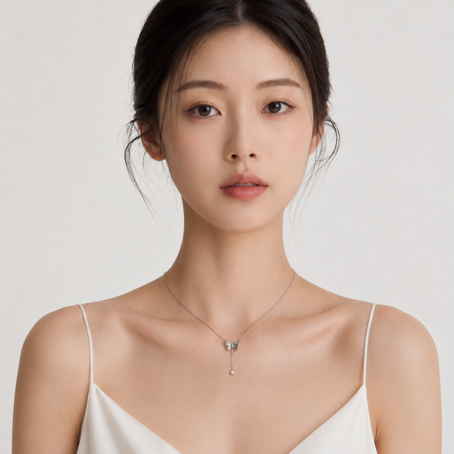 Charm Bow Lariat Necklace