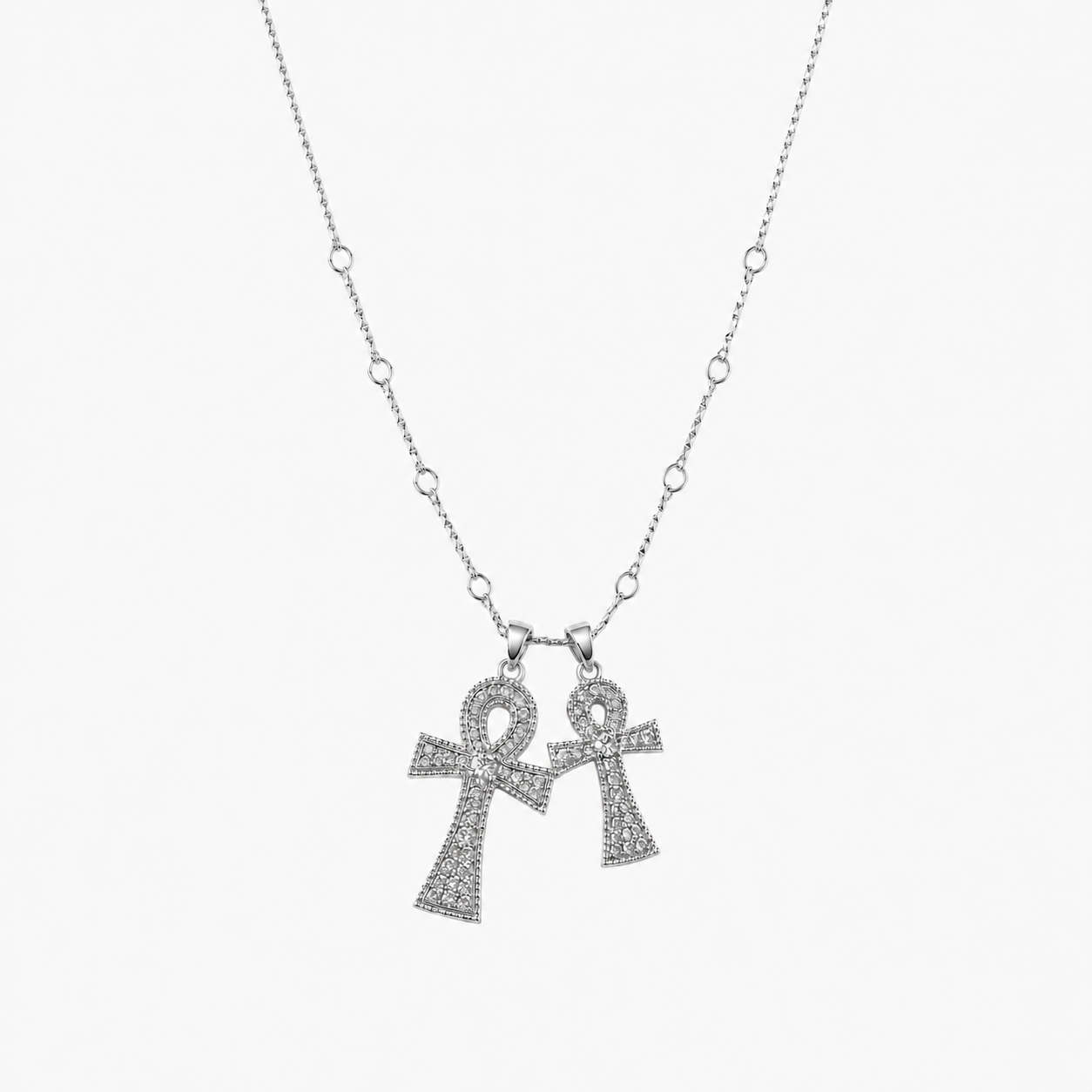 Signal Double Cross Necklace