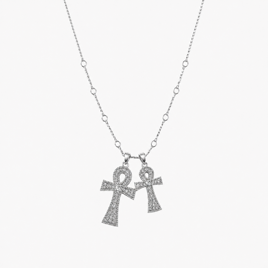 Signal Double Cross Necklace
