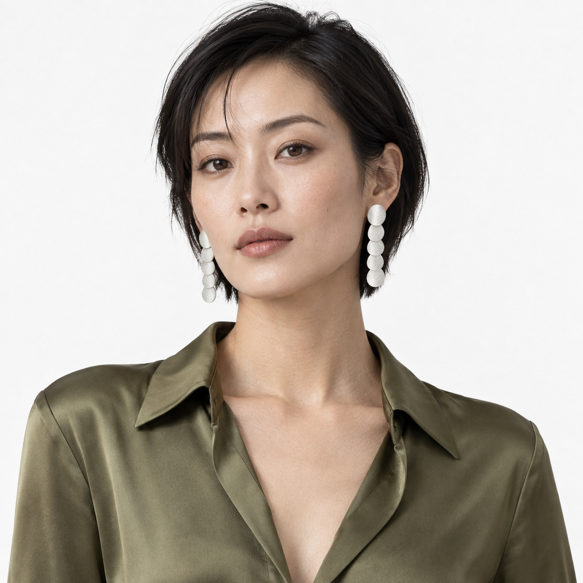 Five-Disc Drop Earrings