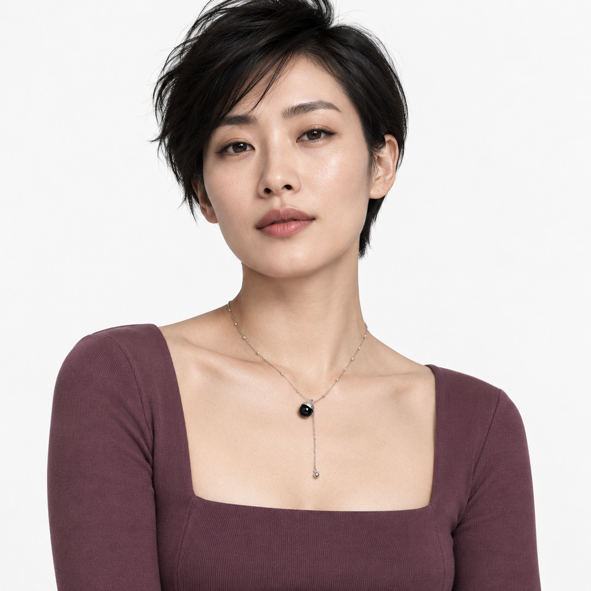 Brushed Onyx Necklace