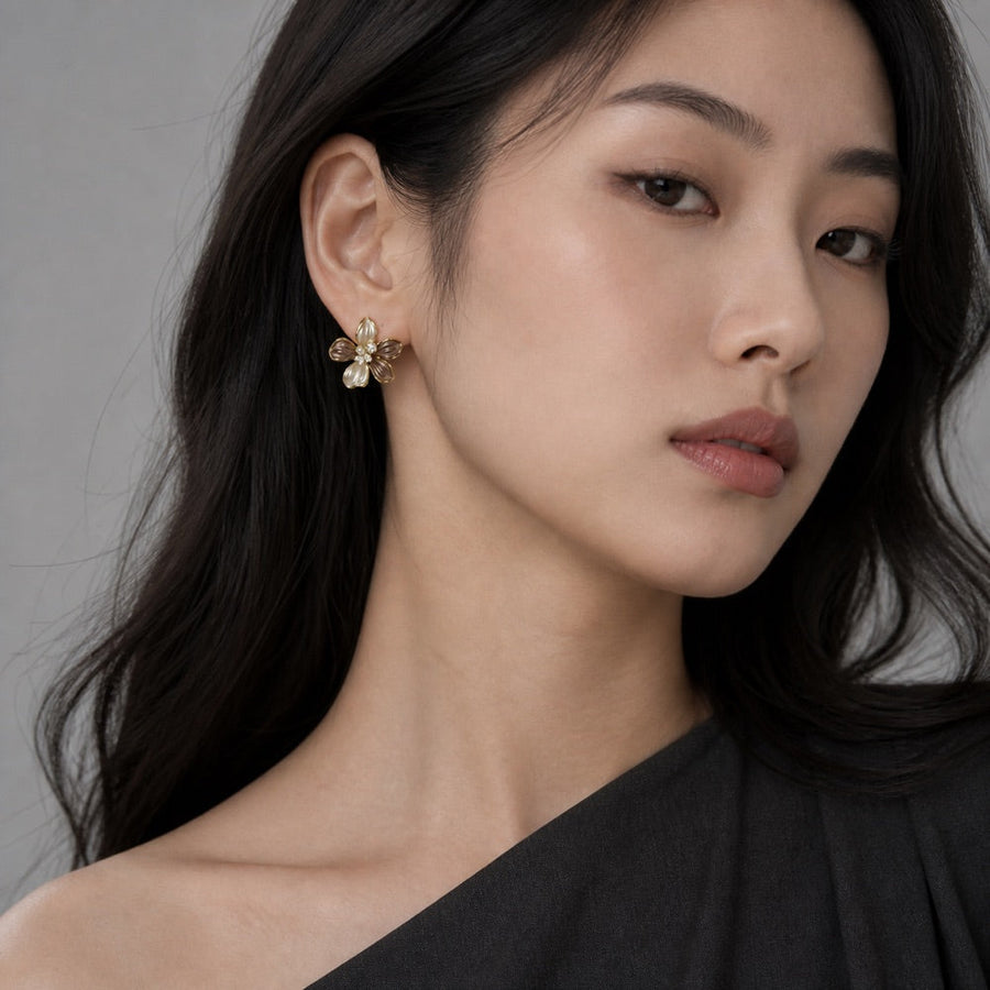 Smoky Bloom Studs