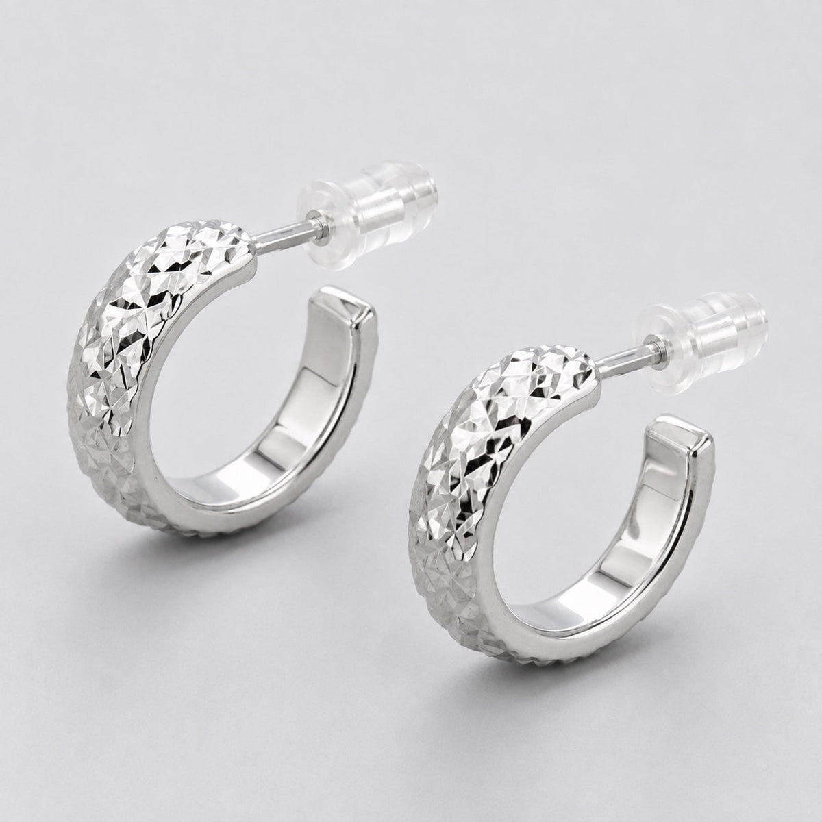 Textured Open-Circle Stud Earrings — alternate product view