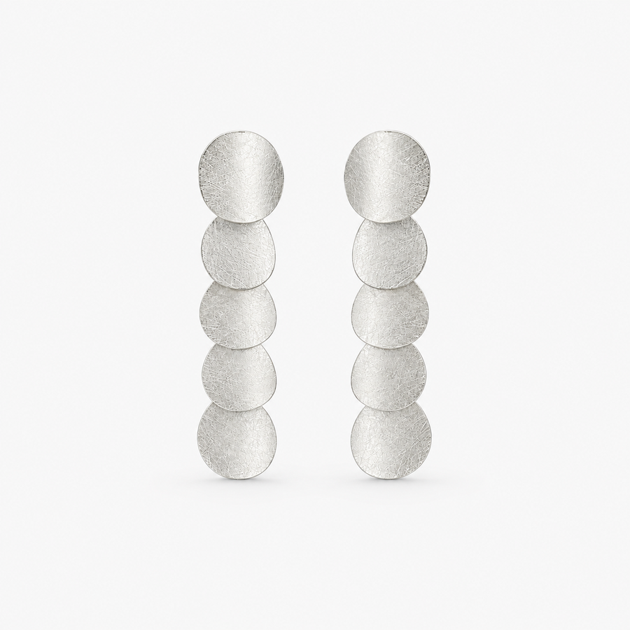 Five-Disc Drop Earrings