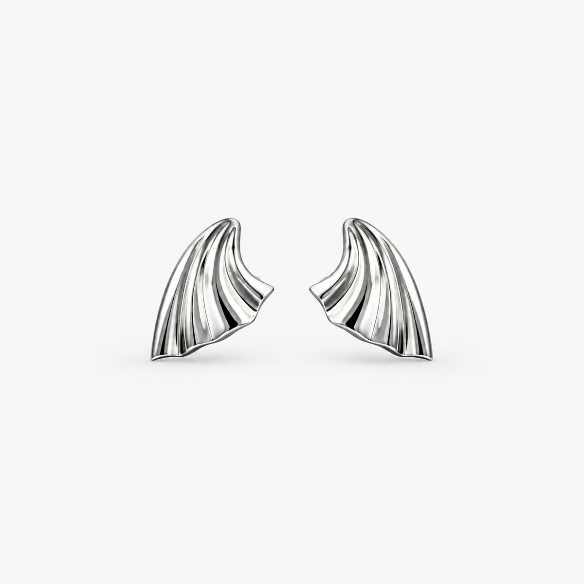 Geometric Fan Stud Earrings — front product view
