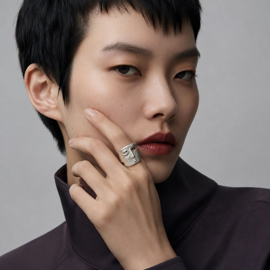 Abstract Mask Open Ring