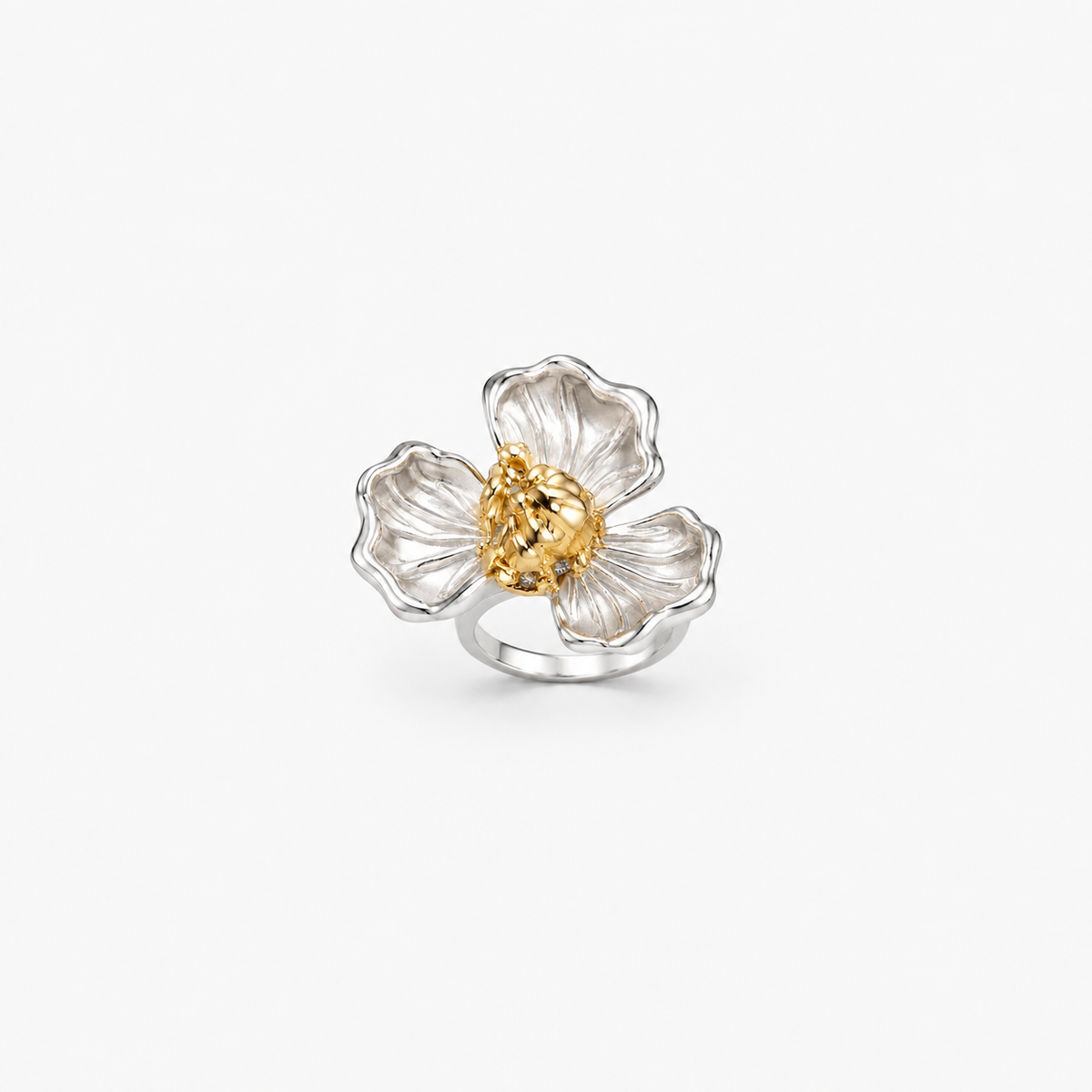MUTESCENE MC-11 ring with balanced negative space and natural shadow