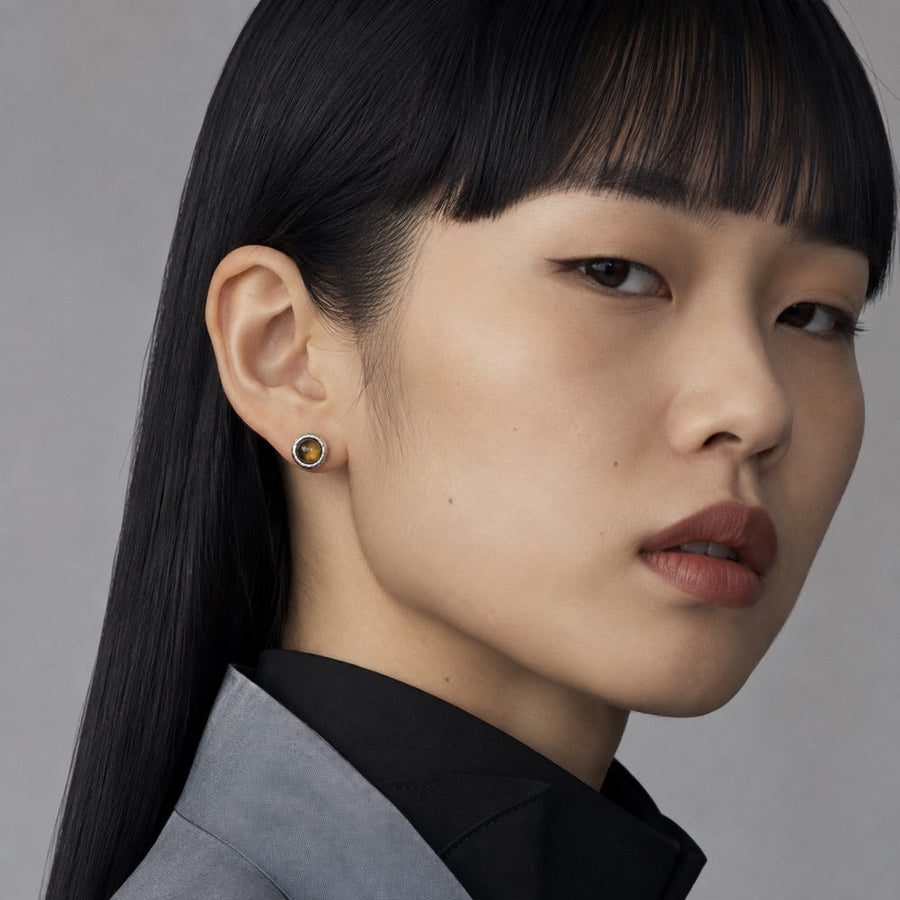 Tiger’s Eye Lattice Studs