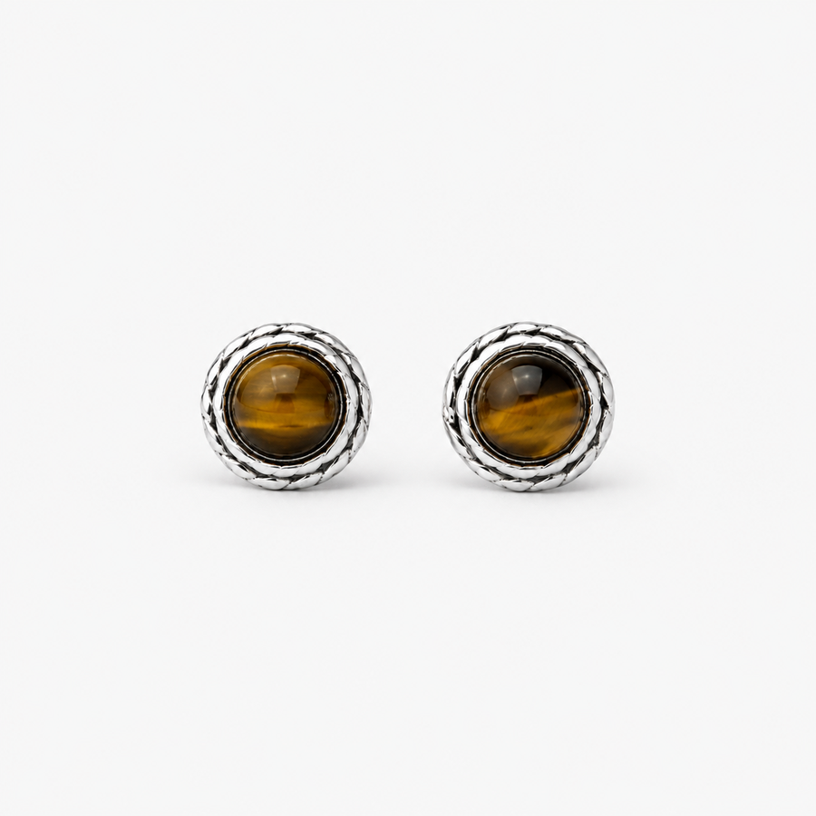 Tiger’s Eye Lattice Studs