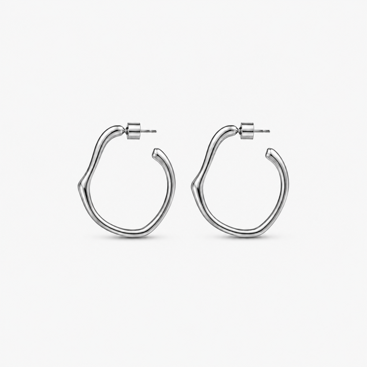 Sculptural Wide Hoop Earrings — front product view