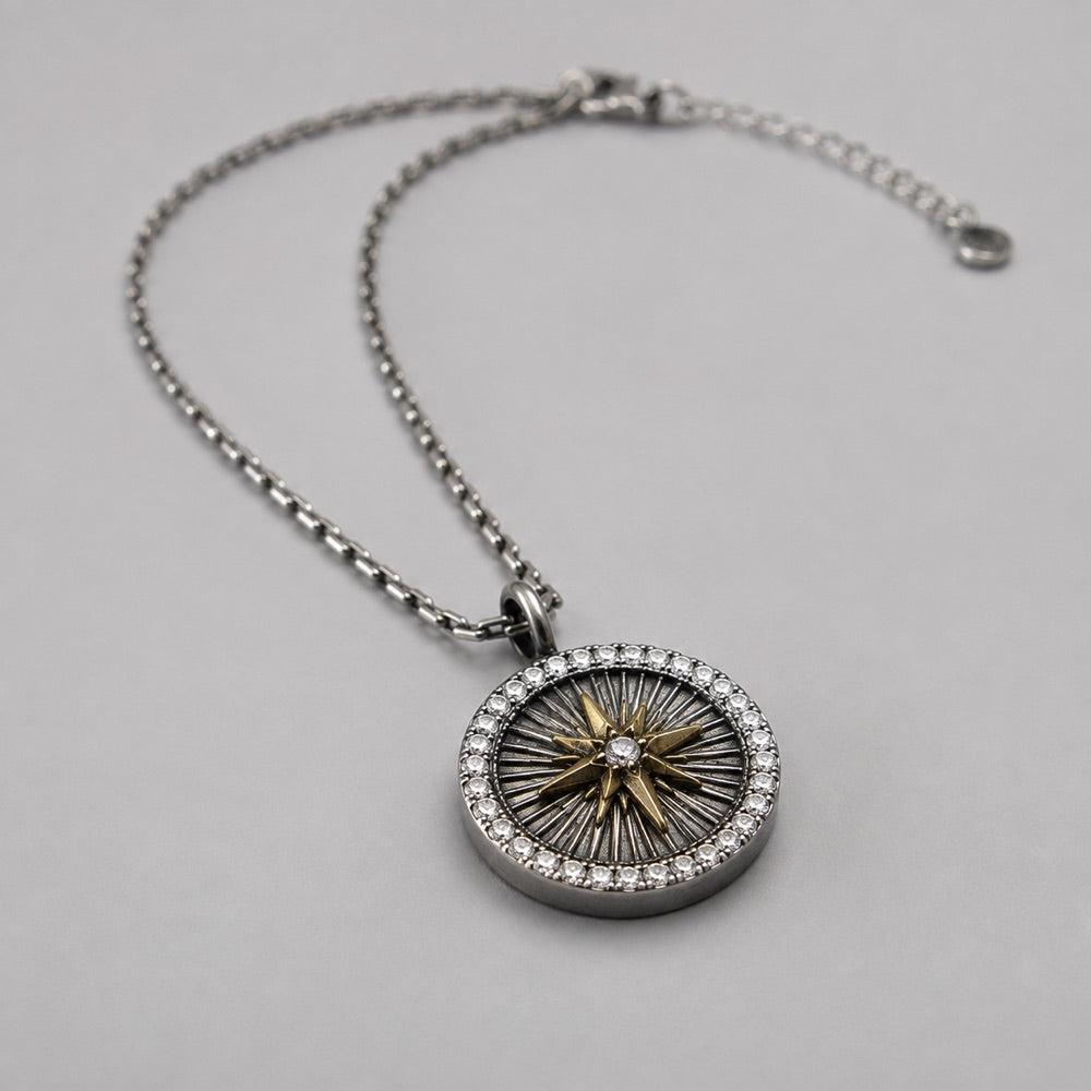 Vintage Medallion & Cross Necklace — alternate product view