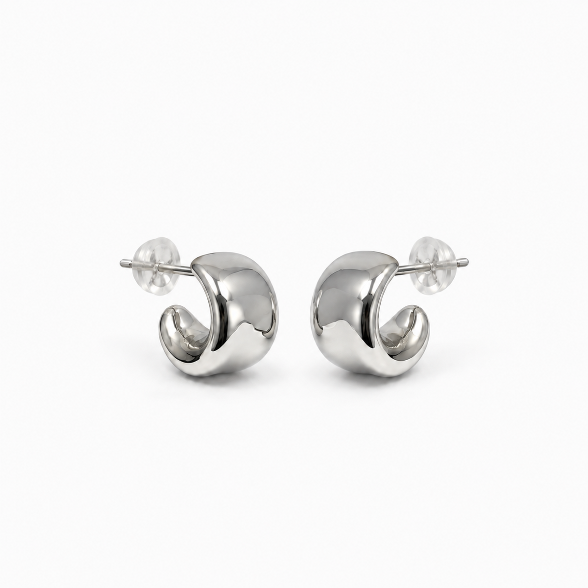 Sculpted Arc Hoops — product front on white background