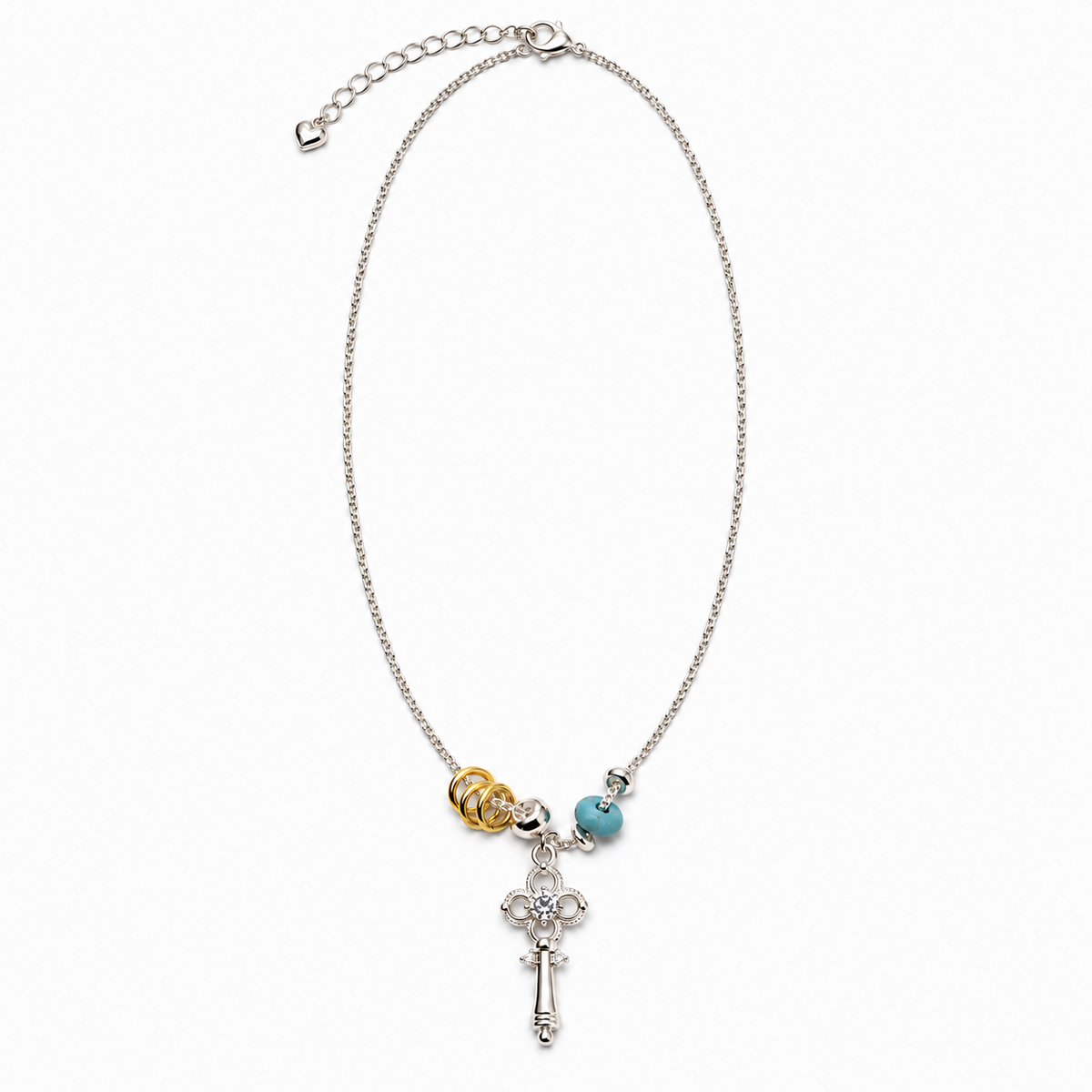 Azure Key Necklace — product front on white background