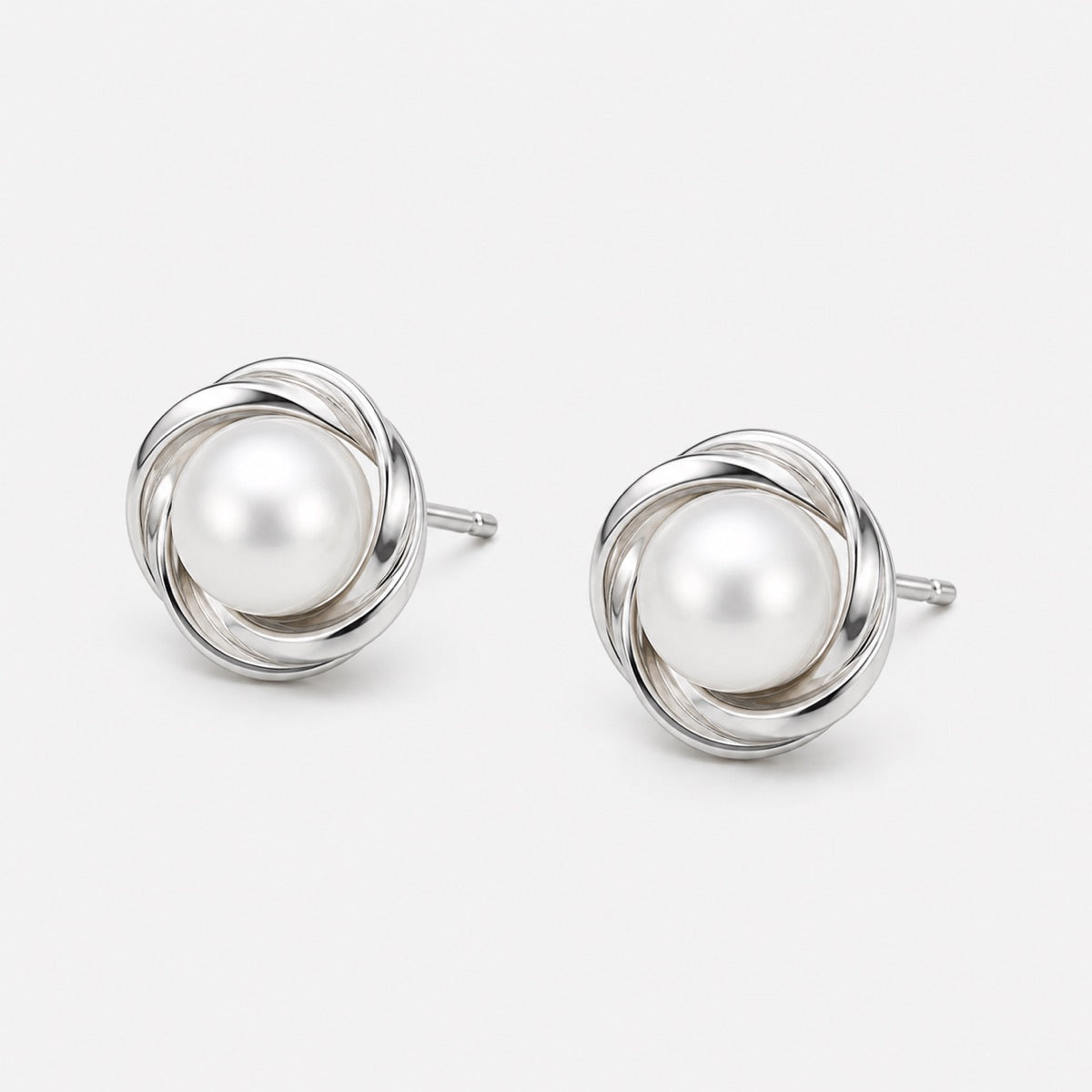 Soft Pearl Button Studs detail angle