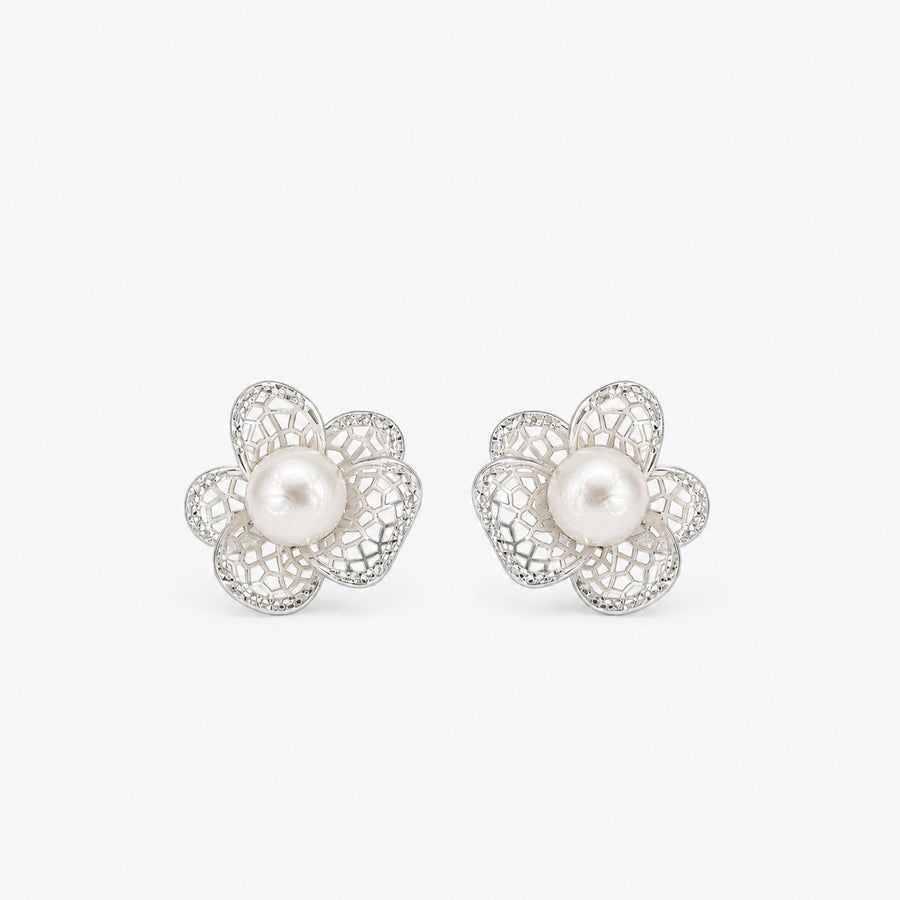 Silver Mist Flower Studs