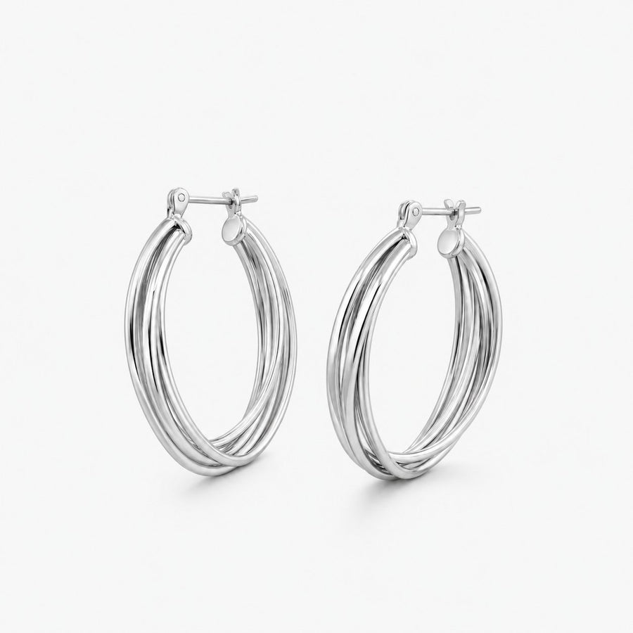 Silver Oval Hoops