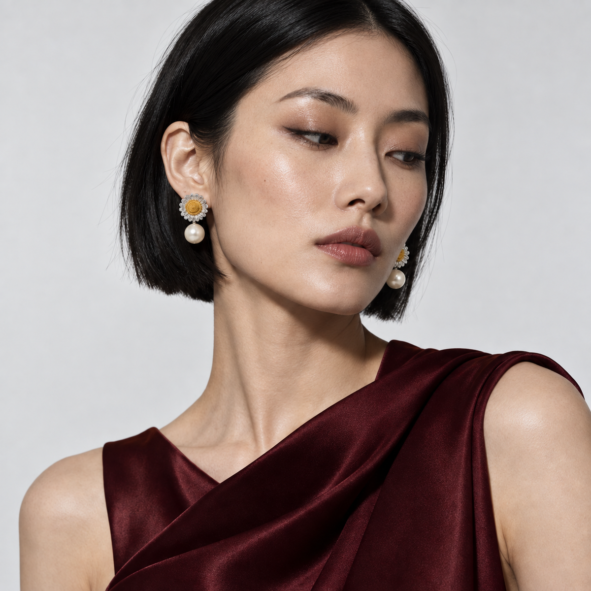 Sunlit Pearl Drops — model wearing view 3