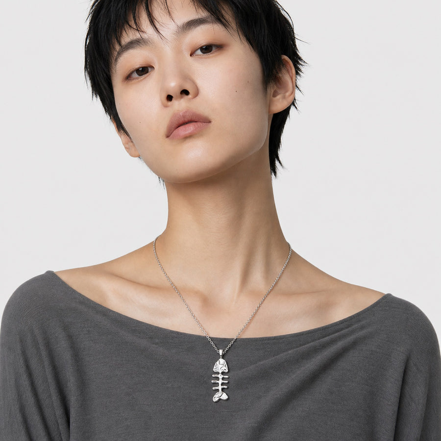 Silver Fishbone Necklace