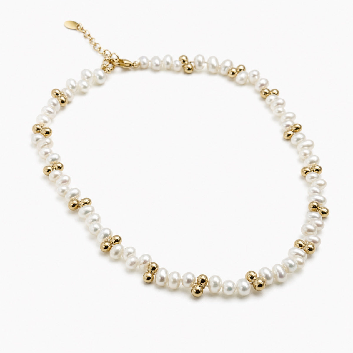 Pearl Beaded Necklace detail angle one