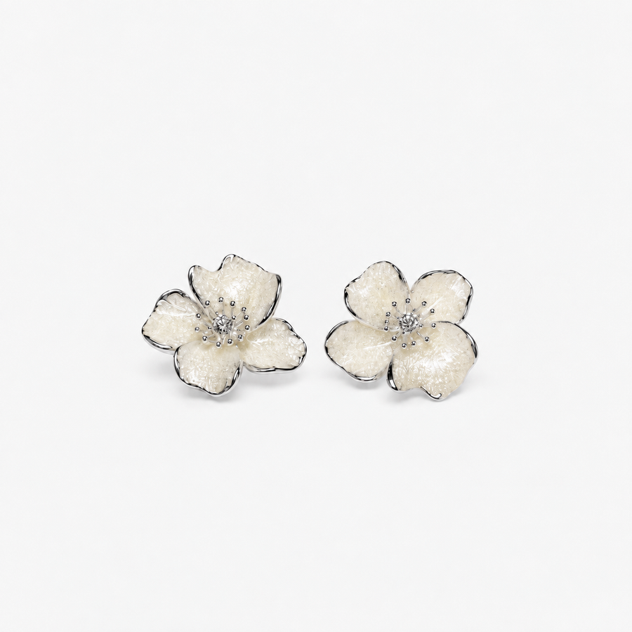 Pearl Veil Flower Studs