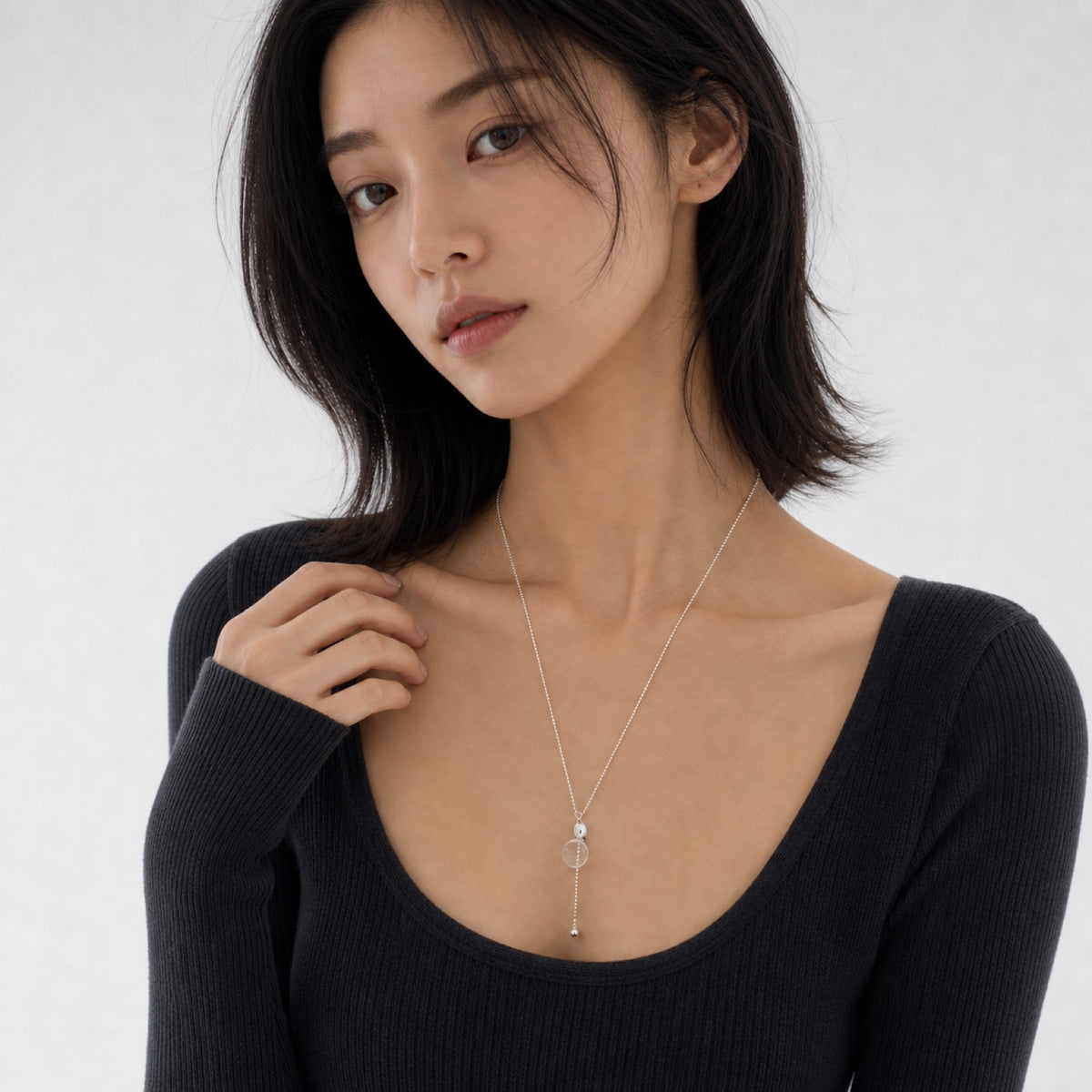 Moonline Chain Necklace model wearing image two