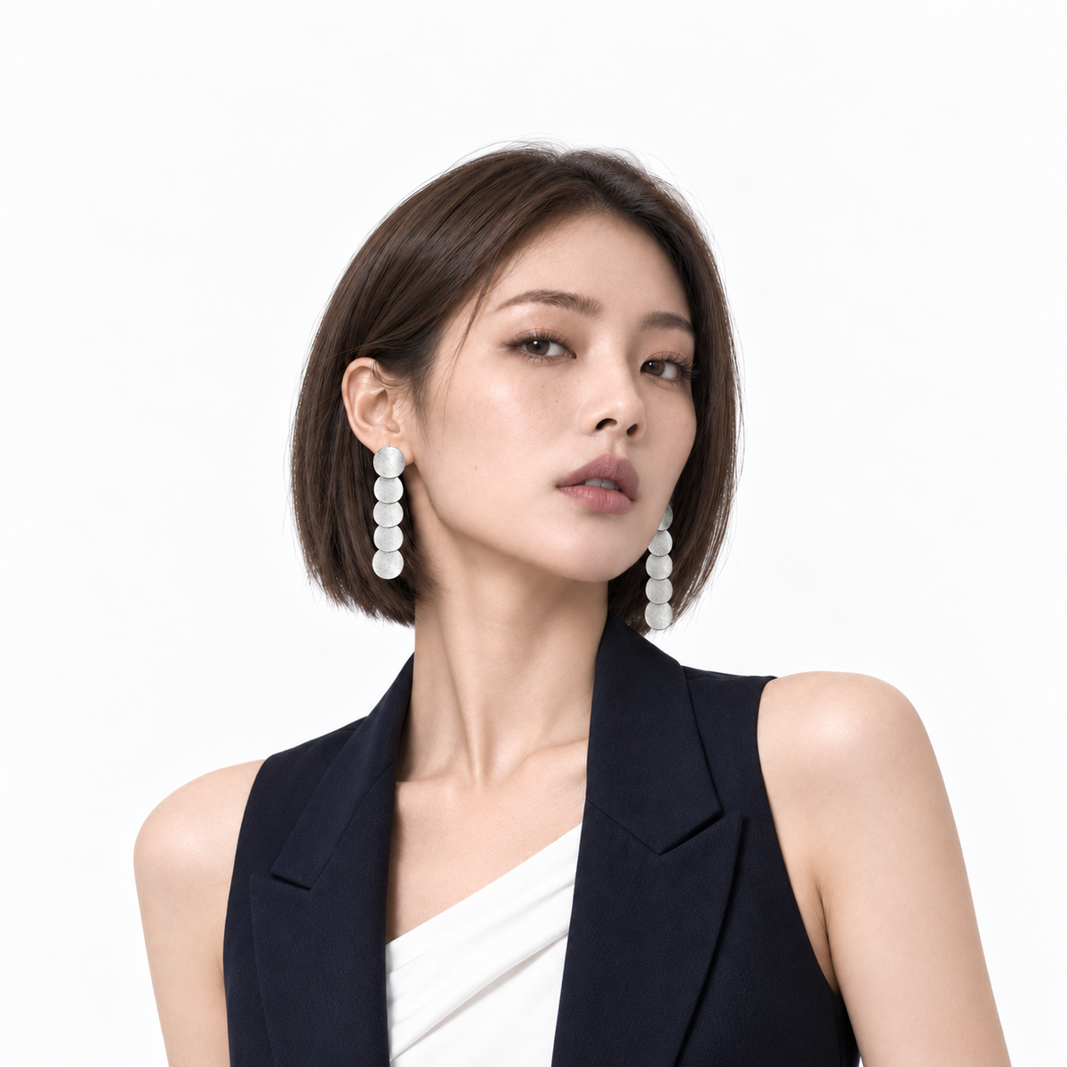 Five-Disc Drop Earrings