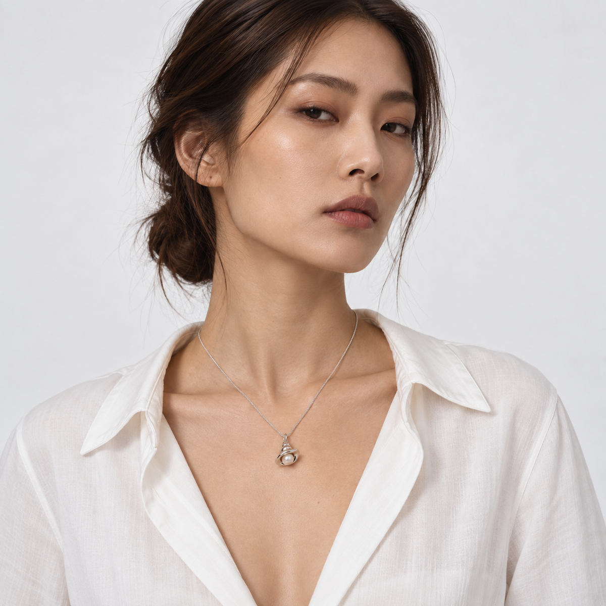 Dew Orbit Necklace — model front