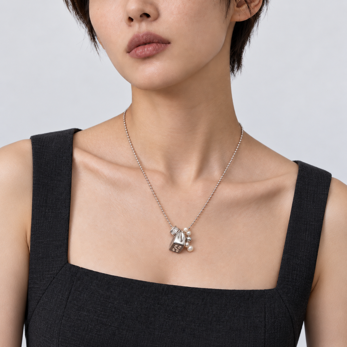 Charm Lock Necklace — model detail