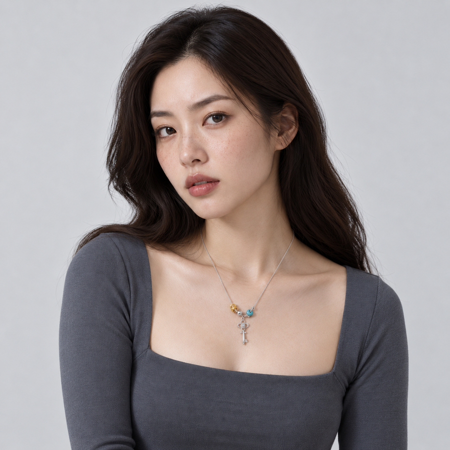 Azure Key Necklace