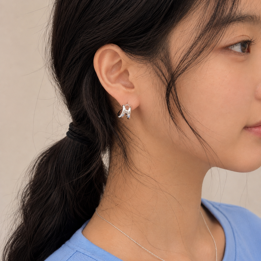 Ribbon Stud Earrings