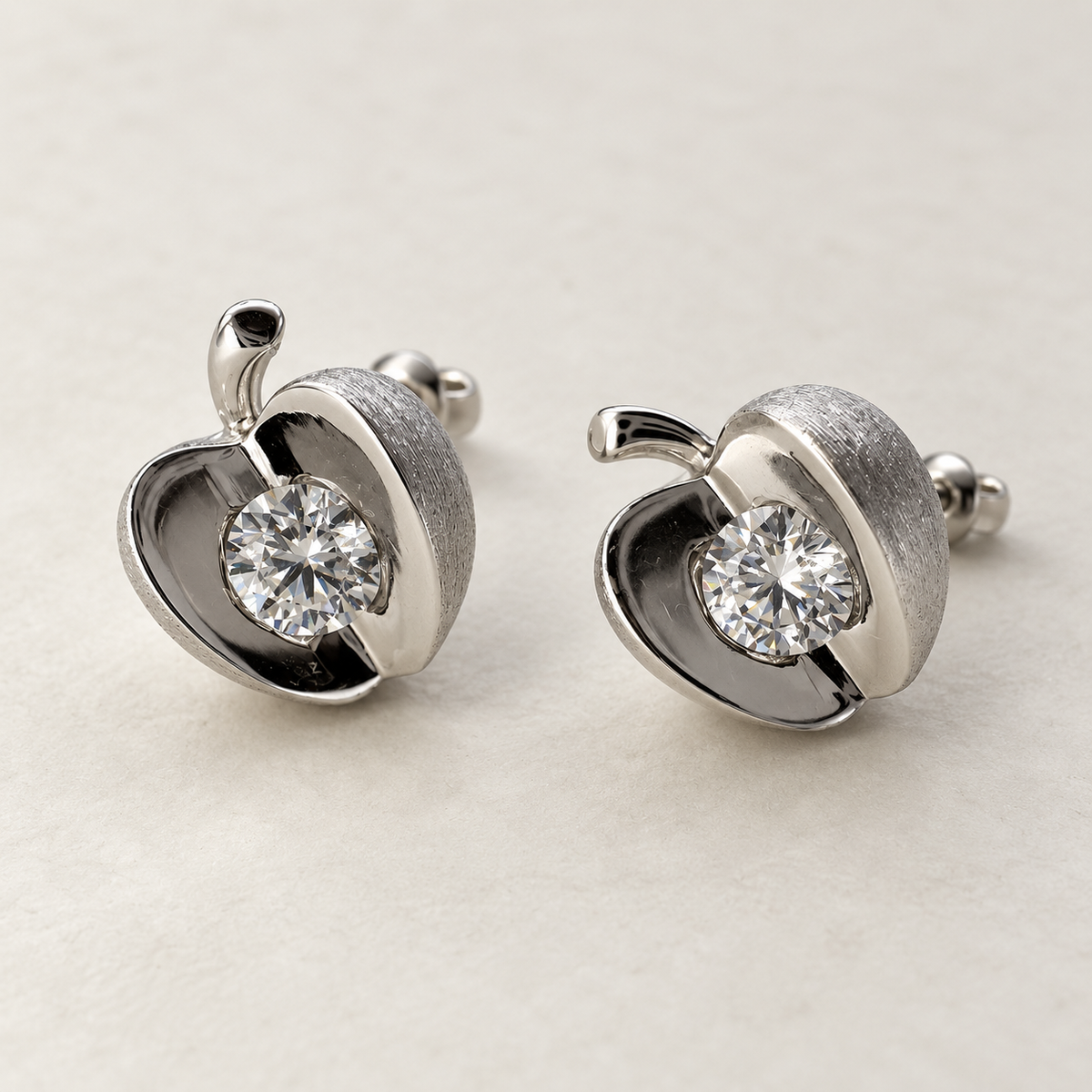Little Apple Stud Earrings detail product view