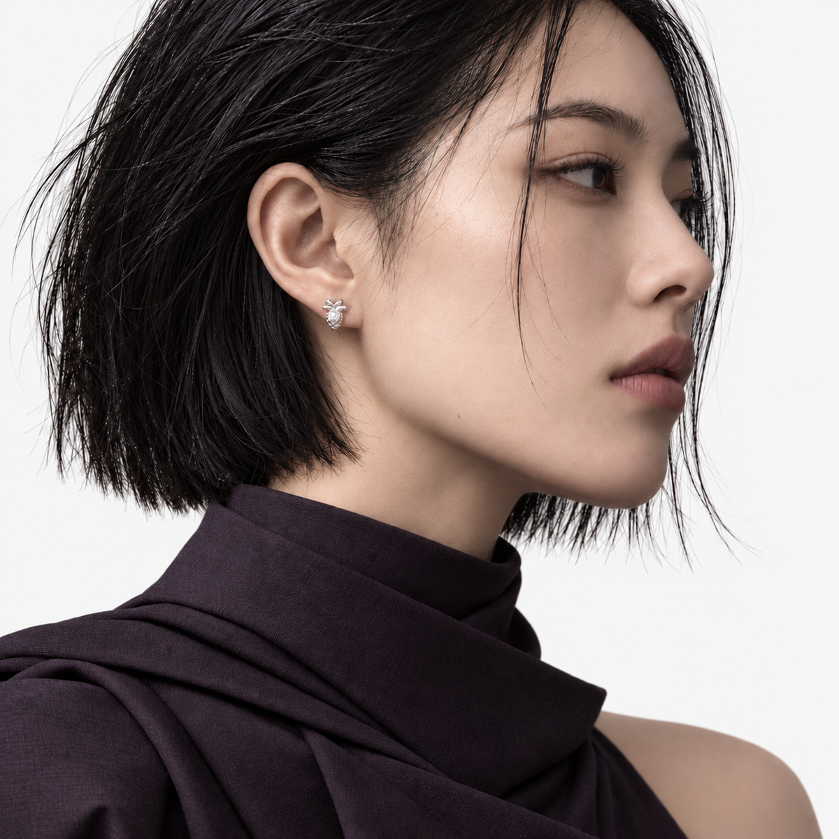 Little Radish Stud Earrings editorial model view 2