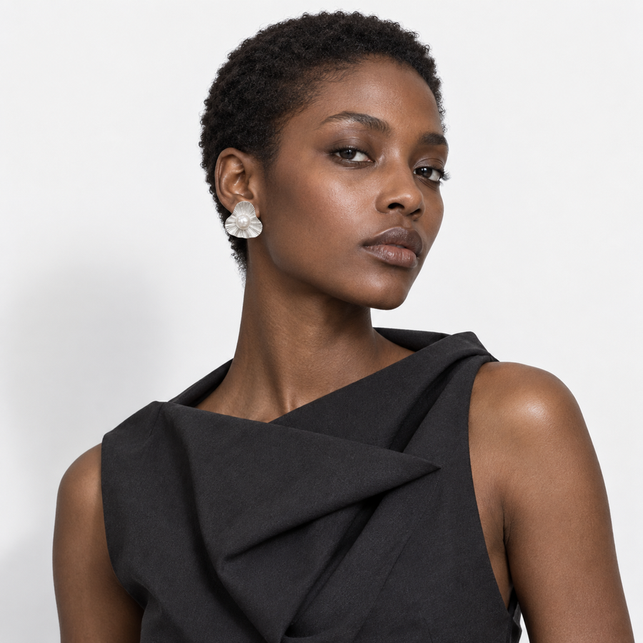Pearl Fan Earrings